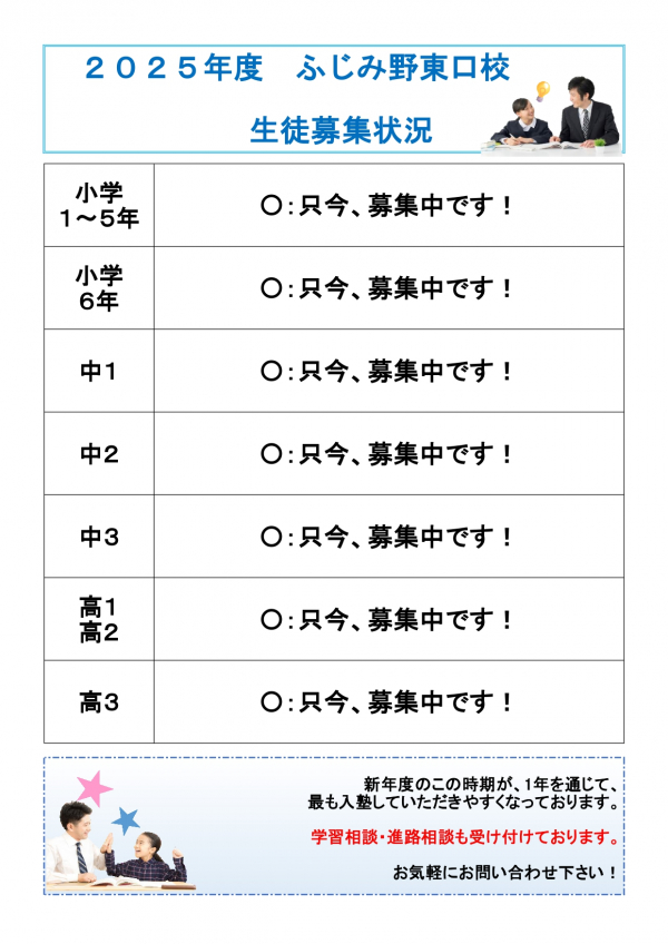募集状況・時間割情報