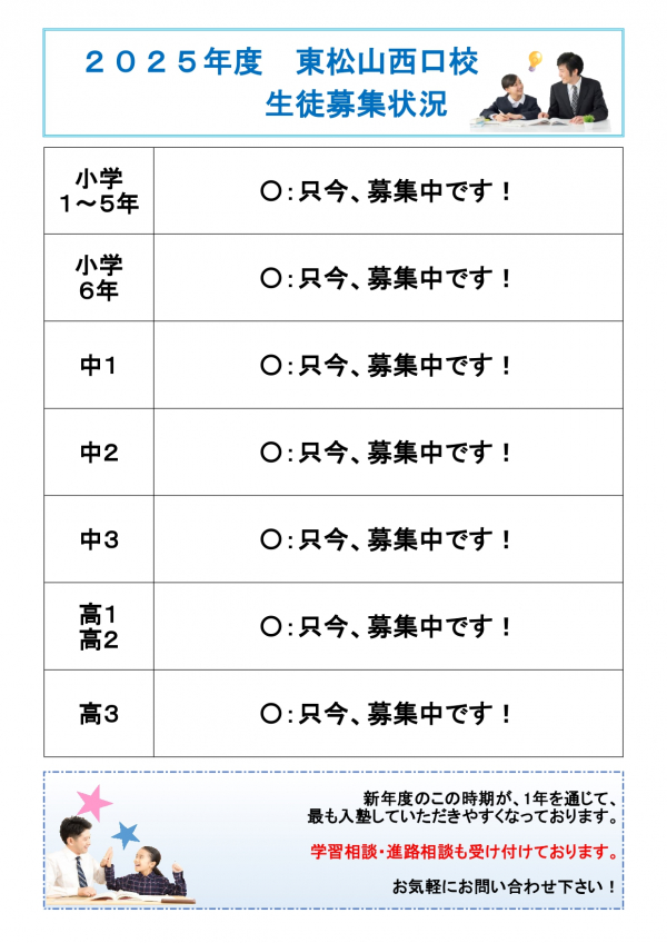 募集状況・時間割情報